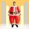 Inflatable Santa Adult Costume with Battery Operated Fan for Holiday Fun